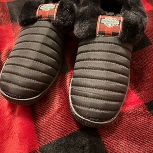 Harley-Davidson Black Quilted Slippers